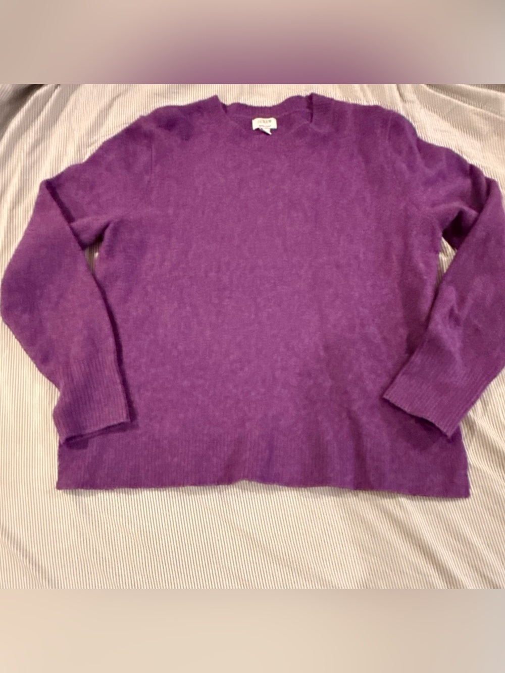 J. Crew Extra-Soft Purple Heathered Crewneck Pullover Sweater Womens XL